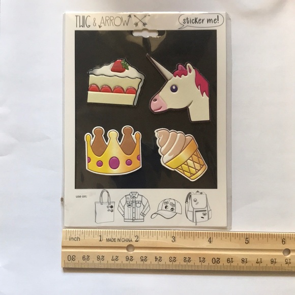 Twig and arrow canvas clutch and stickers, NWT - Picture 5 of 6